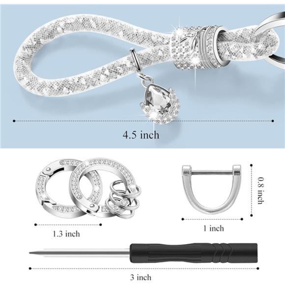 Glamou rGlow Rhinestone Car Key Charm - Picture 5 of 5